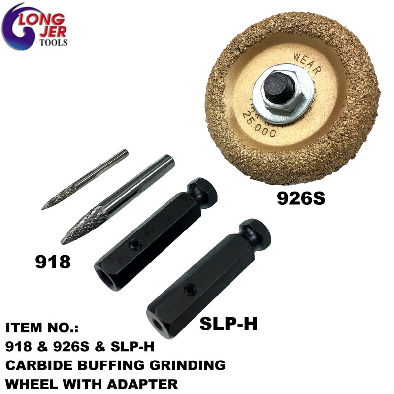 CARBIDE BUFFING WHEEL WITH ADAPTER & BURR